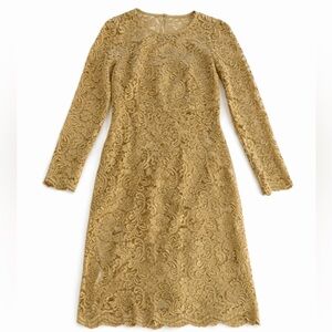 Nanette Lepore Lace Dress long sleeve gold size 4